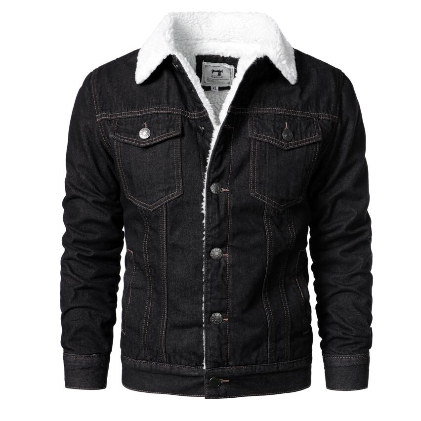 Men Denim Jackets, Blue High Quality Male Thicker Warm Casual Solid Comfortable Stretchable, 6XL