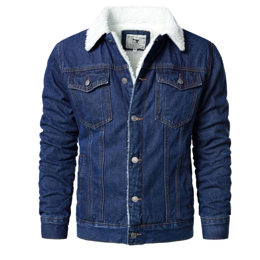 Men Denim Jackets, Blue High Quality Male Thicker Warm Casual Solid Comfortable Stretchable, 6XL