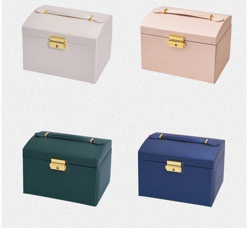 Elegant PU Leather 3 Tier Jewelry Organizer Box Luxury Necklace Storage with Strong Frame 