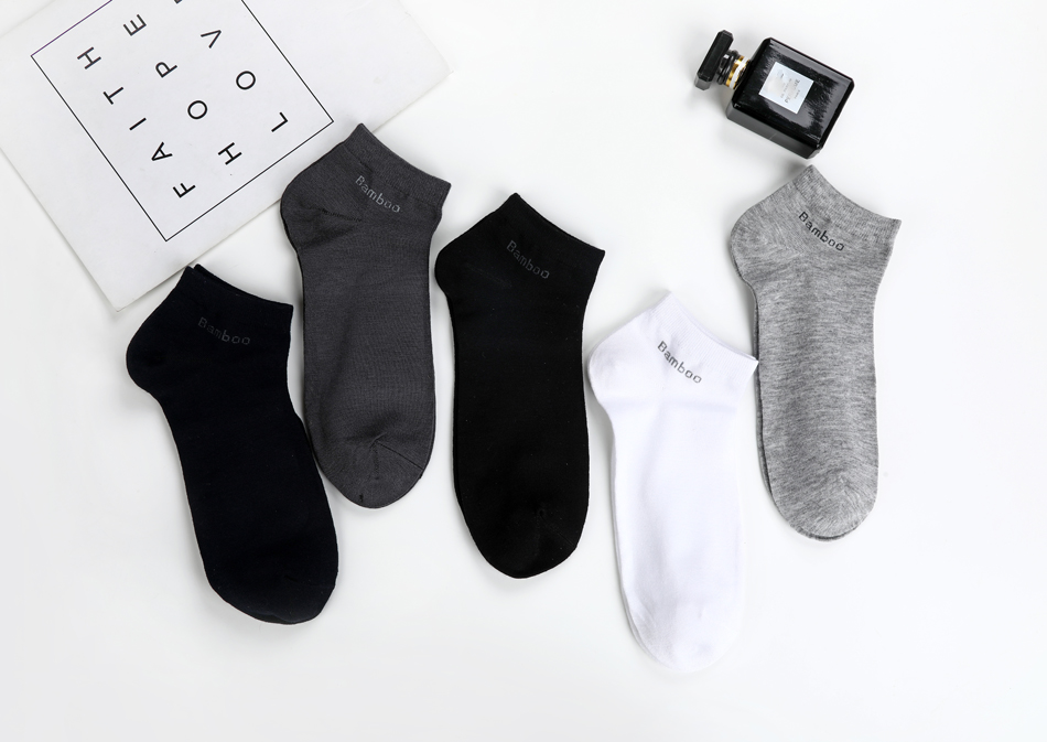 New Men's Bamboo Fiber Socks, Short High Quality Casual Breatheable Anti-Bacterial Comfortable, 10 Pairs Pack