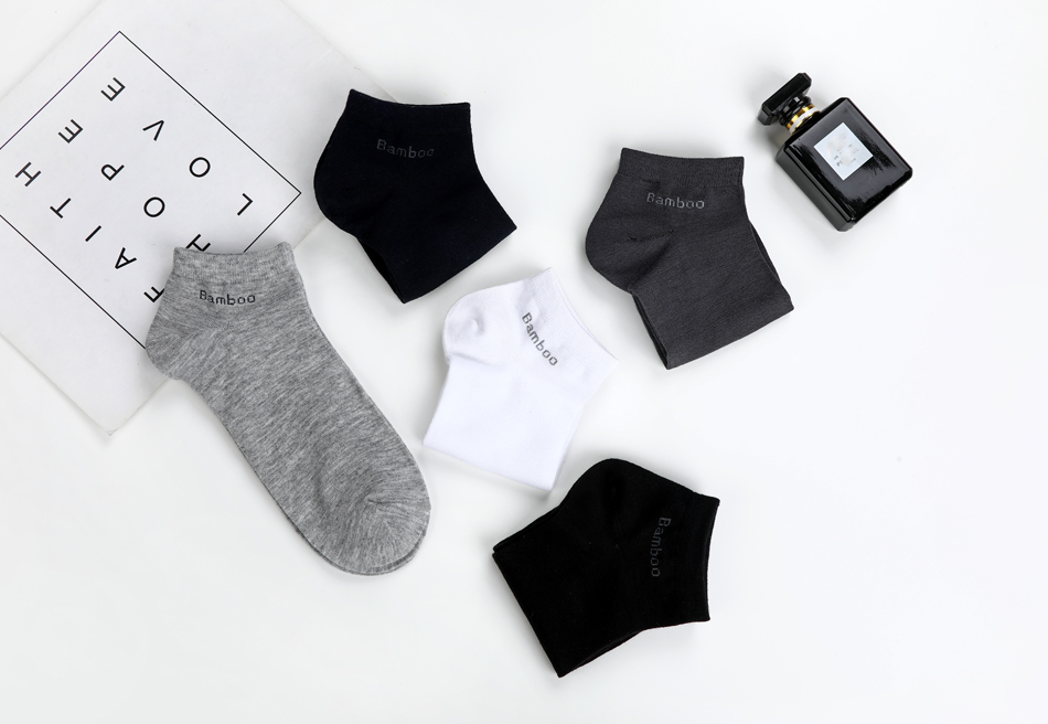 New Men's Bamboo Fiber Socks, Short High Quality Casual Breatheable Anti-Bacterial Comfortable, 10 Pairs Pack