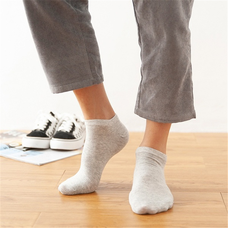 Low Cut Men Breathable Sports Socks, Solid Color Boat Comfortable Cotton All-matching, 5/10 Pairs