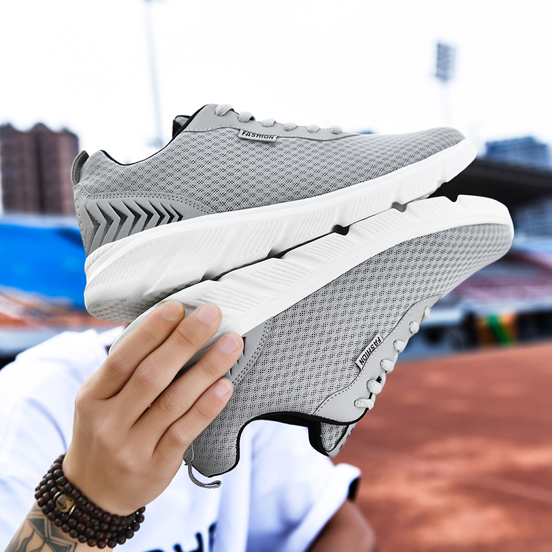 Fashion Men's Sneaker, Breathable Running Shoes Non Slip Casual Lightweight Thick Sole, Large Size