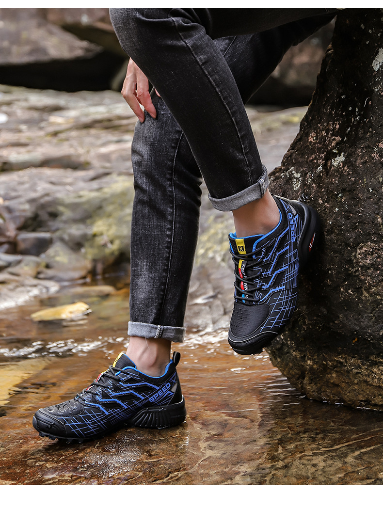 Mountaineering Shoes, Casual Off-road Mesh Breathable Anti-slip Comfortable Fashionable Easy to Wear, 39-47