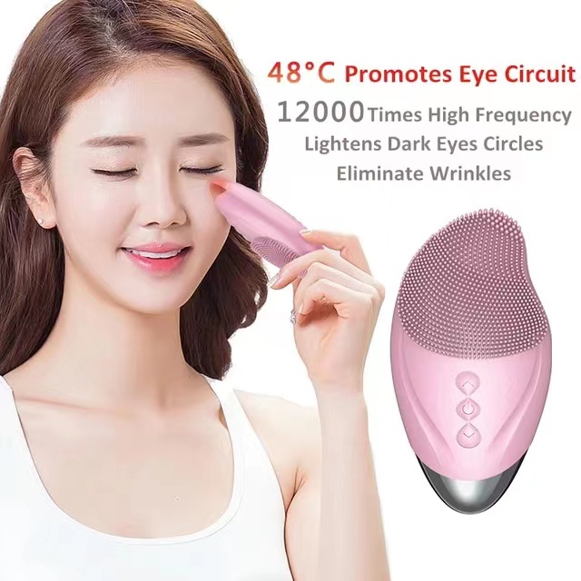 Silicone Cleansing Brush with Easy Control, Boosts Blood Circulation, 12000 RPM High Frequency Vibration