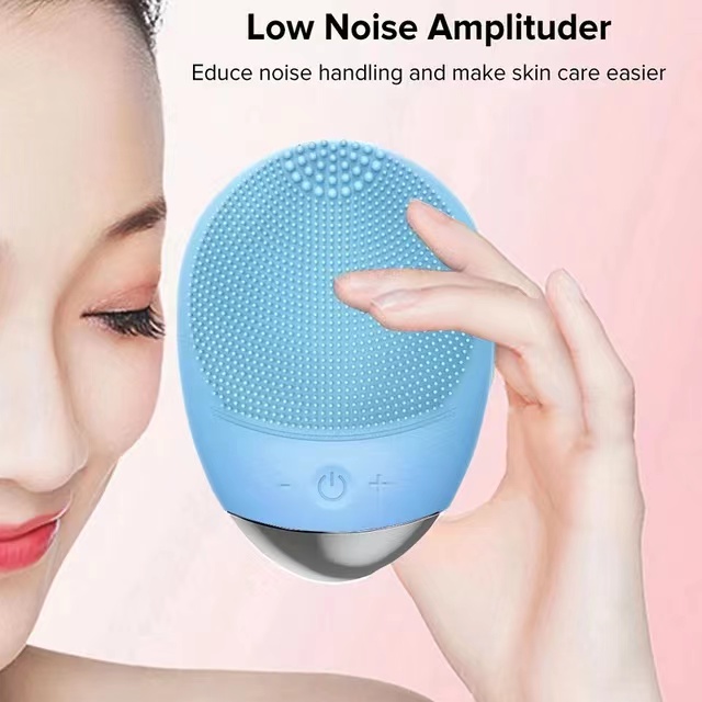 Mini Electric Facial Cleansing Brush, Silicone Deep Pore Clean Waterproof Low Noise Easy Control, Suitable for All Skins