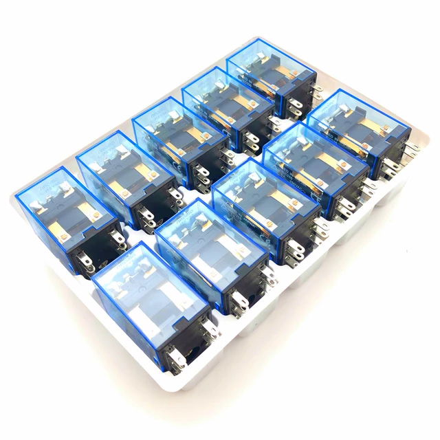 Miniature Coil Relay Switch, 10 Pieces 8 Pins DPDT 2NO/2NC HH52P35*26.5*20.3in Safe to Use High Quality, for Home