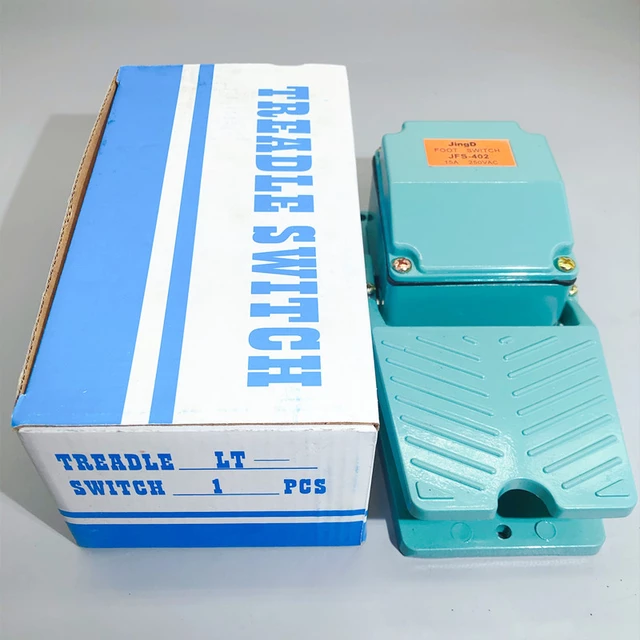 Foot switch, 1 piece 250V 15a 1NO 1NC with Waterproof Cable Gland High Quality Long Service Life, TFS-402 green