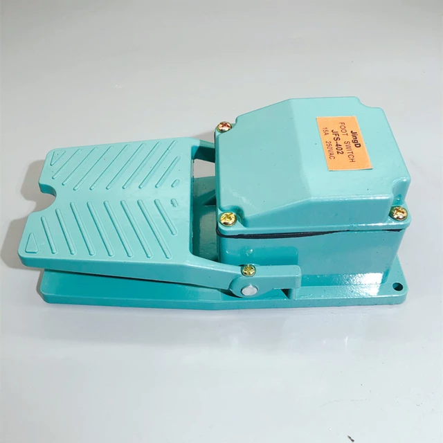 Foot switch, 1 piece 250V 15a 1NO 1NC with Waterproof Cable Gland High Quality Long Service Life, TFS-402 green