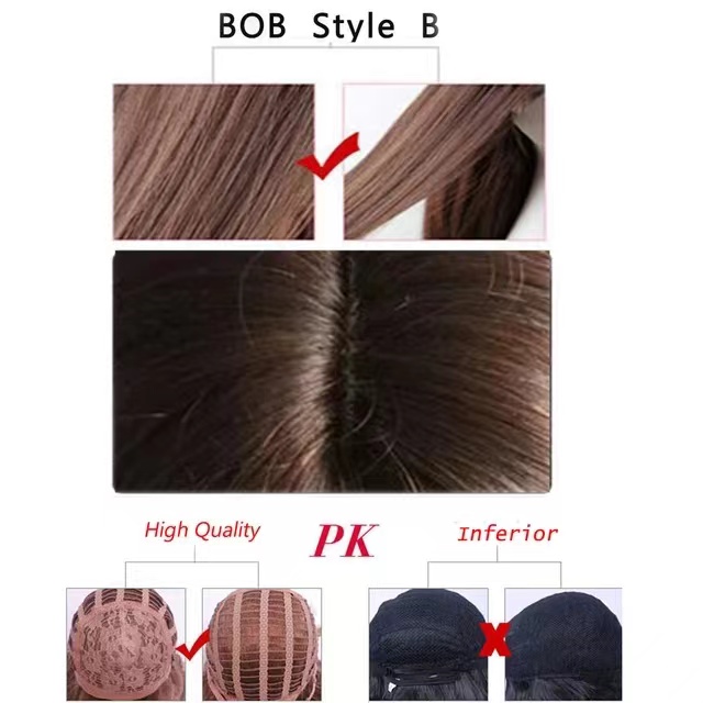 SNOILITE Short Women's Wig, Bob Hairstyle Synthetic 12 Inch Heat Resistant Easy to Wear, 12 Colors