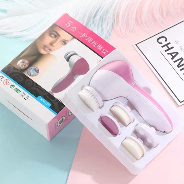 5 in 1 Waterproof Face Cleansing Brush Rotation Large Battery Capacity, Multifunctional Skincare Tool for Women
