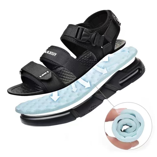 Men's 2022 New Fashion Sandals, Anti-Slip Breathable Lightweight Black Three-layer Sole Comfortable, for Men