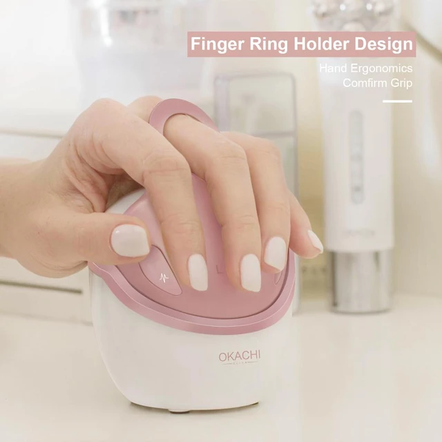 Facial Massager with 4D Massage Head, with Light Color Modes 5 in 1 Model Finger Ring Holder EMS/RF Switch, for Girls 