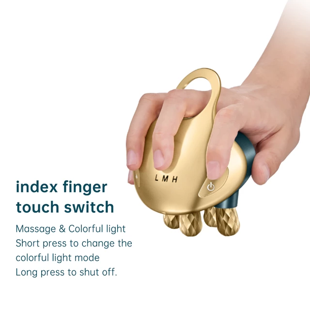 Facial Massager, with 4D Massage Head with Light Color Modes 5-in-1 Model RF/EMS Switch Indicator Light, Home Use Device