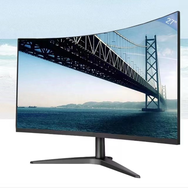 32in Curved LED Display Monitor, HDMI Display 144hz High Quality Simple Design High Performance Ratio, for Gaming