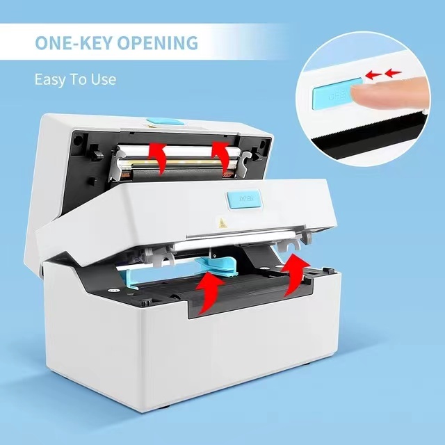 110mm Thermal Label Printer, Easy to Use Life Time Technical Support Compatible with Multiple Size Labels, for Work