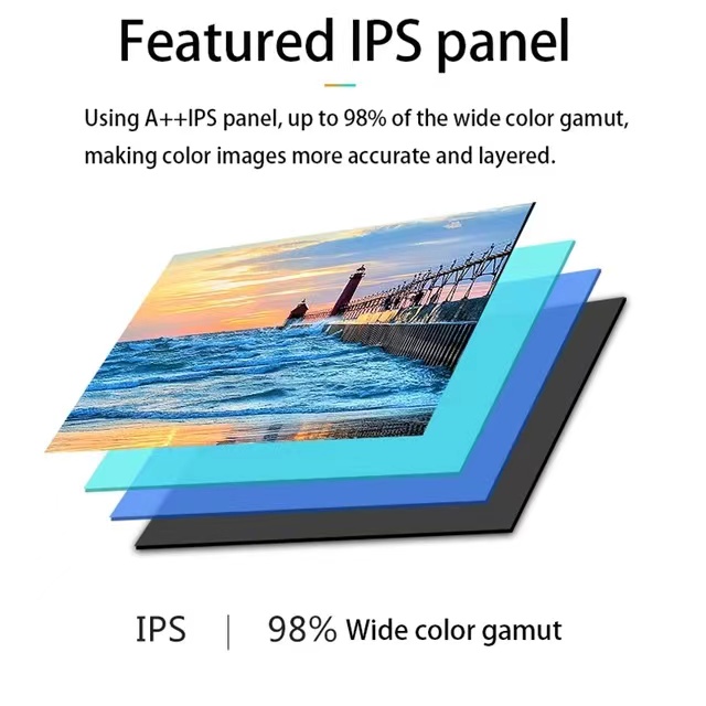 27in HD Gaming Monitor, Flat Panel Built-in Speaker 4k 3840*2160 Resolution IPS Panel Micro Borders, for Gaming
