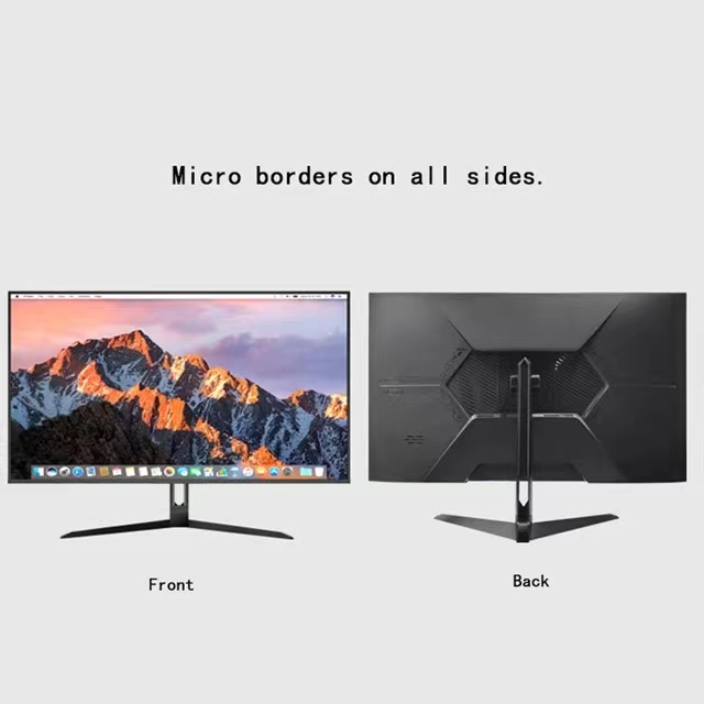 27in HD Gaming Monitor, Flat Panel Built-in Speaker 4k 3840*2160 Resolution IPS Panel Micro Borders, for Gaming