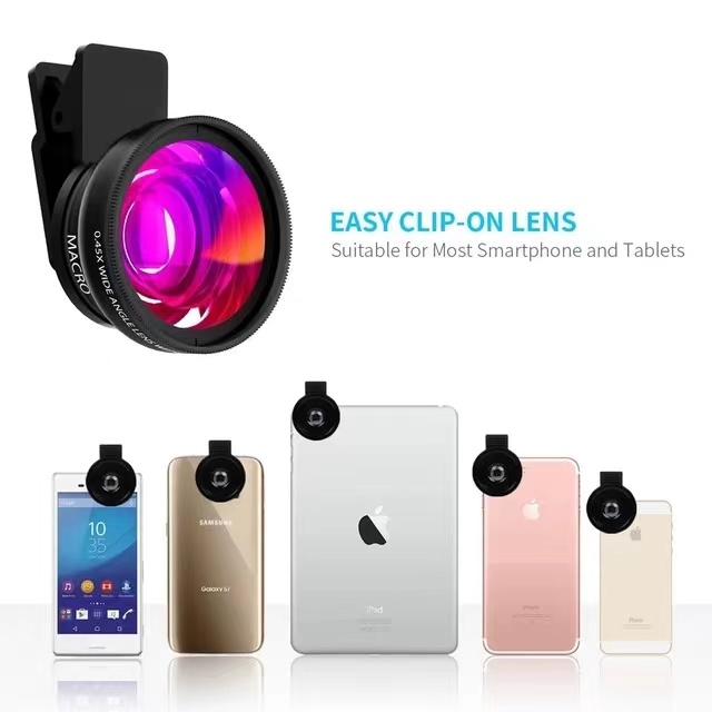TONGDAYTECH Super Wide Angle Lens, Easy Clip-on Lens No Distortion Premium Quality Glass, for Smartphones