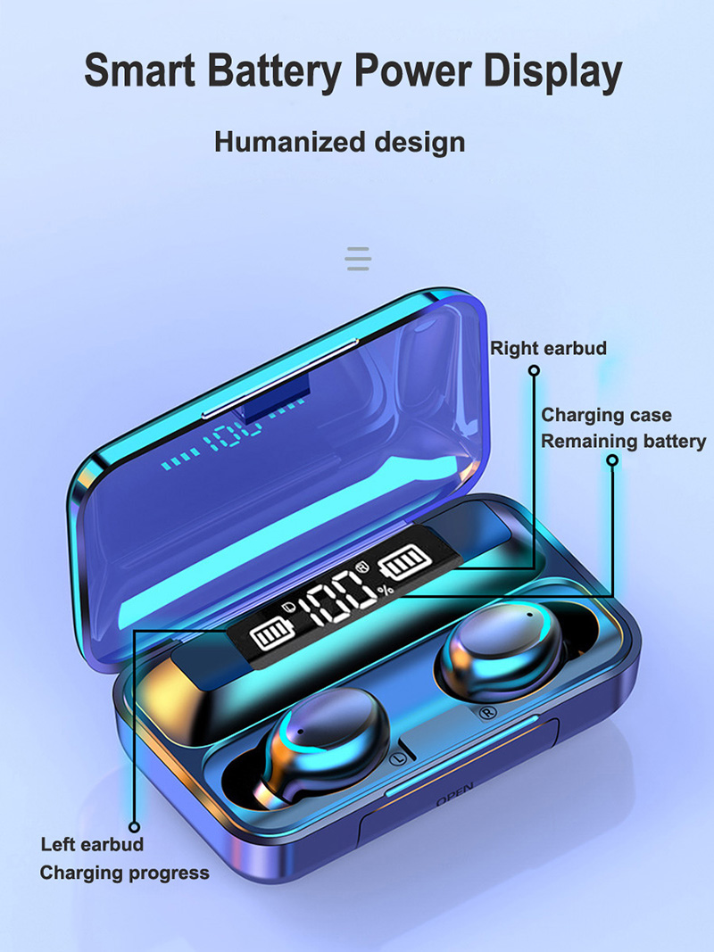 Hifi Stereo Earbuds, Waterproof Wireless Sweatproof Light Comfortable Noise Reduction Sound Quality, for Sports