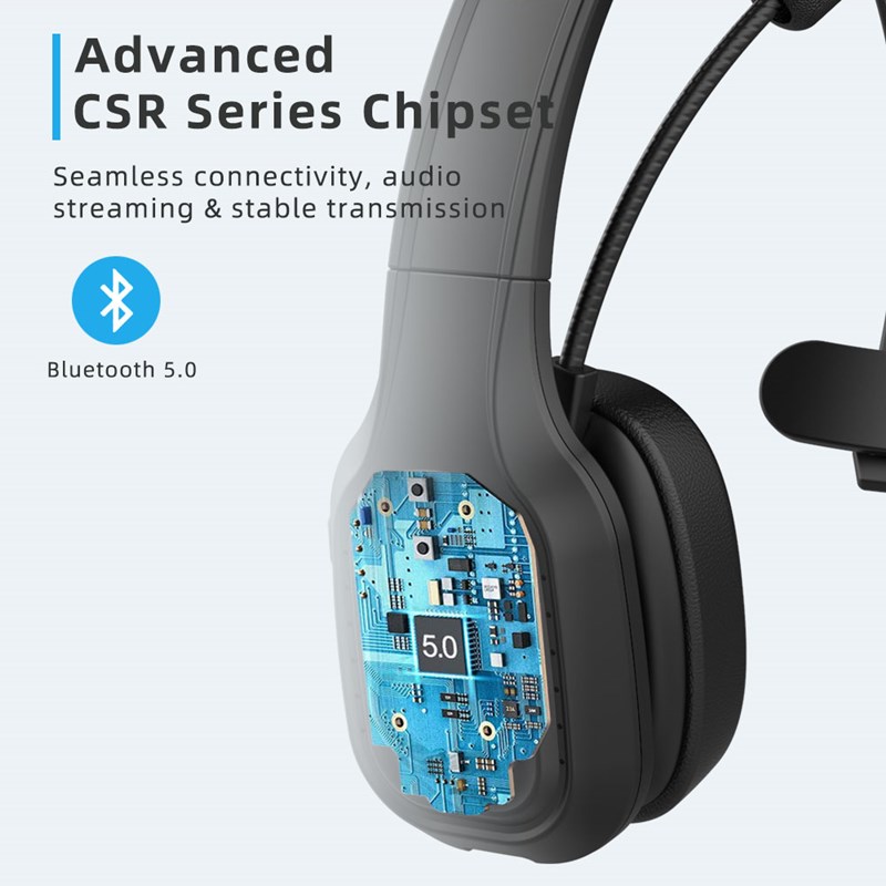 Wireless Headset, Lightweight Comfortable 9D Stereo Sound Long Working Hours, Suitable for Long Call Hours