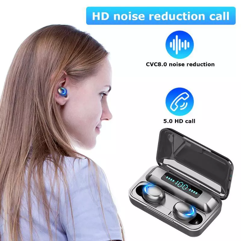 Wireless Earphone, with Waterproof LED Display One Touch Control Large Battery Capacity, for Phones