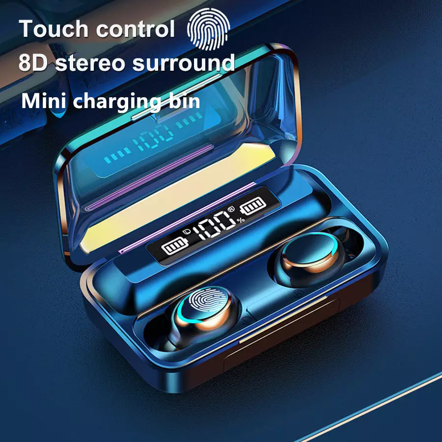 Wireless Earphone, with Waterproof LED Display One Touch Control Large Battery Capacity, for Phones