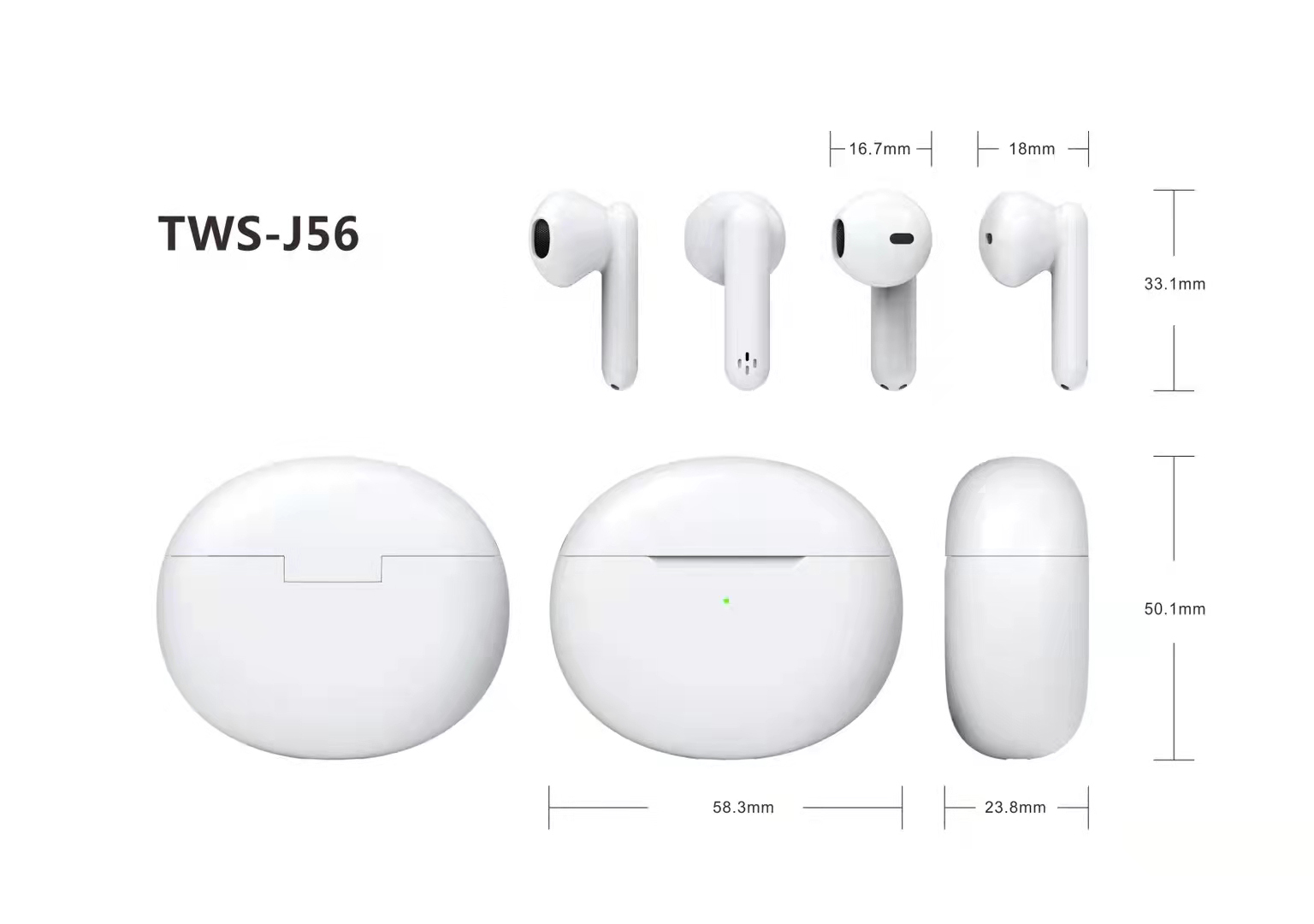 True Wireless Bluetooth, with Super Bass Stereo Fast Connection Light Weight Small Size Long Battery Life, for Phones