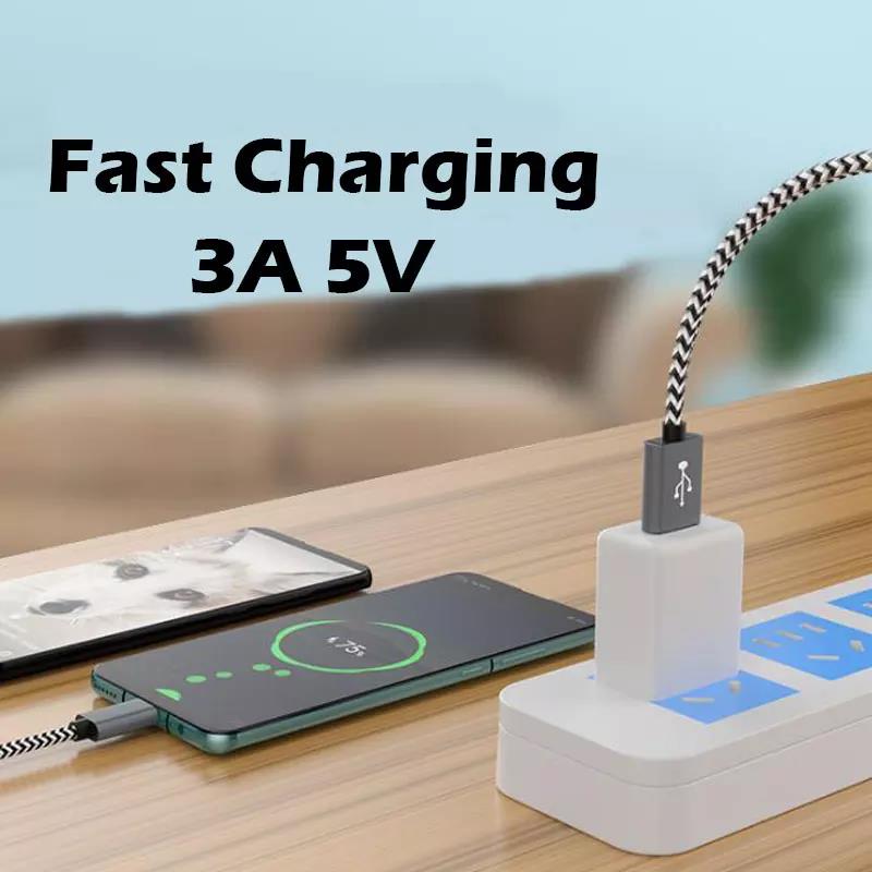 USB to Type-C Cable, Fun and Eye-catching Patterned Nylon Braided Fast Charging Double Ports Convenient, for Phones