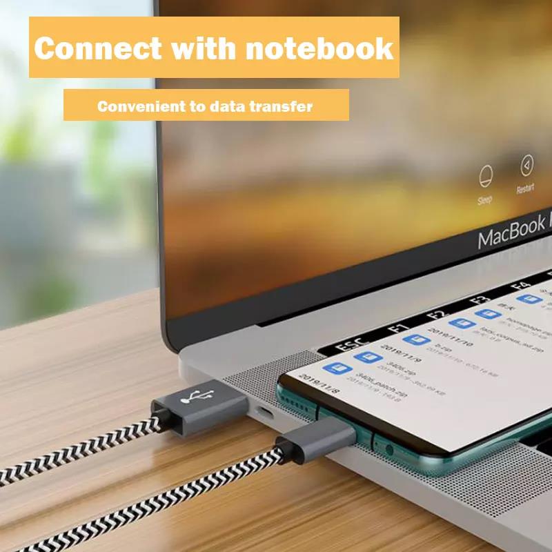 USB to Type-C Cable, Fun and Eye-catching Patterned Nylon Braided Fast Charging Double Ports Convenient, for Phones