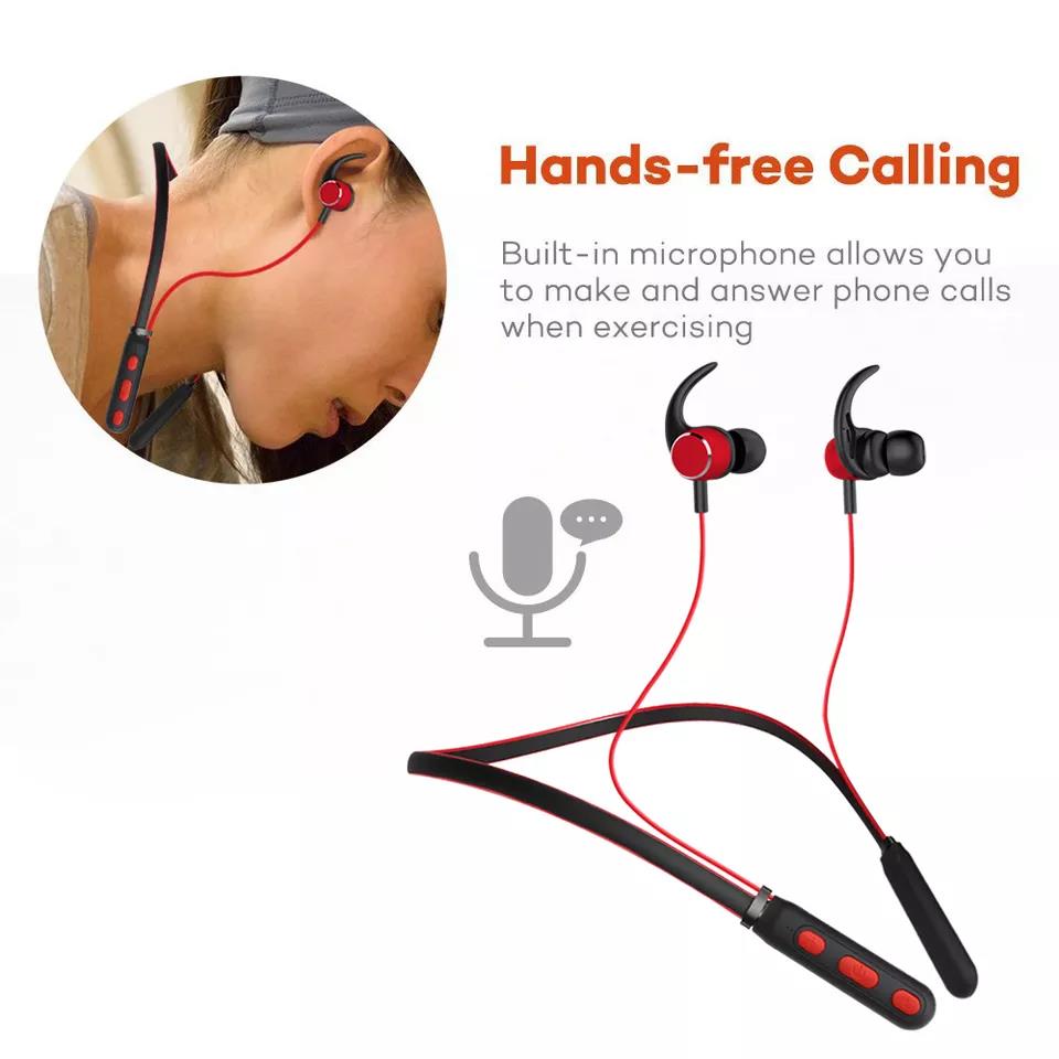 Magnetic Wireless Sports Earbud, Stereo Sound 10m Transmission Distance Long Battery Life ABS Material, for Phones