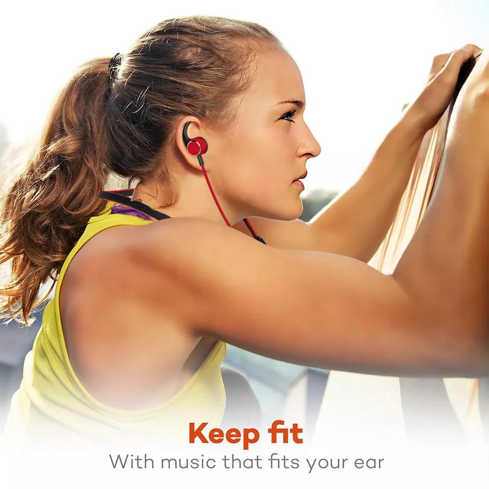 Magnetic Wireless Sports Earbud, Stereo Sound 10m Transmission Distance Long Battery Life ABS Material, for Phones