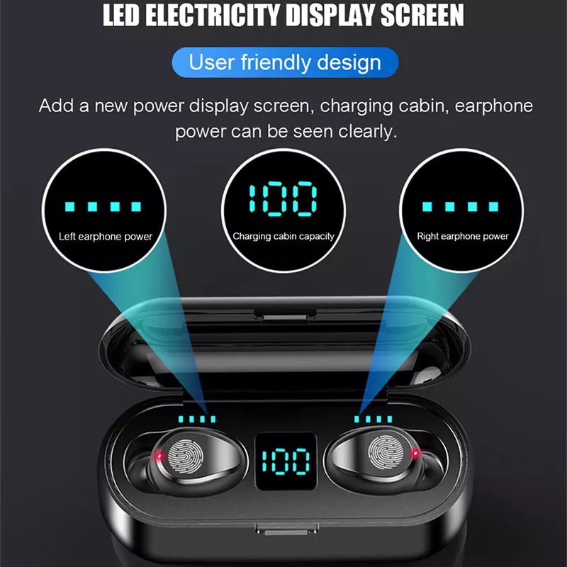 Sport Hand Free Earphone, LED Touch Screen Lightweight Small Size HIFI Sound Quality Noise Reduction, for Phone