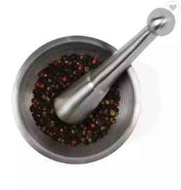 Mortar and Pestle, Stainless Steel Durable Easy to Clean Ergonomic Design Strength Saving Space Saving, for Home