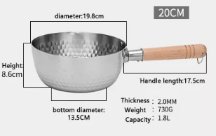 Food Grade Cooking Pot, Stainless Steel No Coating Round Durable Easy to Clean izable, Kitchen
