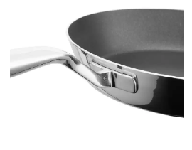  304 Stainless Steel Fry Pan, Durable Easy to Clean No Coating Non-stick High Heat Conductivity, for Kitchen