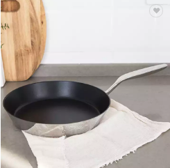  304 Stainless Steel Fry Pan, Durable Easy to Clean No Coating Non-stick High Heat Conductivity, for Kitchen