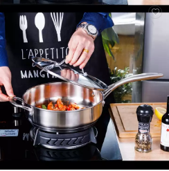 Deep Fryer Frying Pan, Stainless Steel No Coating Non-stick Easy to Clean High Heat Conductivity, for Kitchen