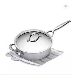 Deep Fryer Frying Pan, Stainless Steel No Coating Non-stick Easy to Clean High Heat Conductivity, for Kitchen