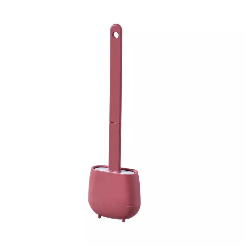 Wall Mounted Cleaning Toilet Brush, with Stand Holder Silicon Material Soft Head TPR+PP Material, for Home