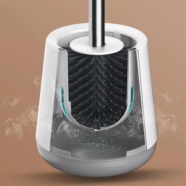 Silicone Toilet Brush, Soft Head No Dead Corners 360 Degree Rotation Deep Cleaning Baffle Plate, for Home