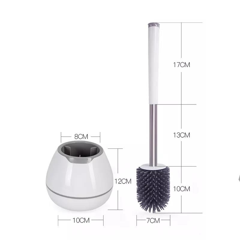 Toilet Brush, Square Silicone Material Comfortable Sanitary Deep Cleaning No Dead Corners TPR Material, for Home