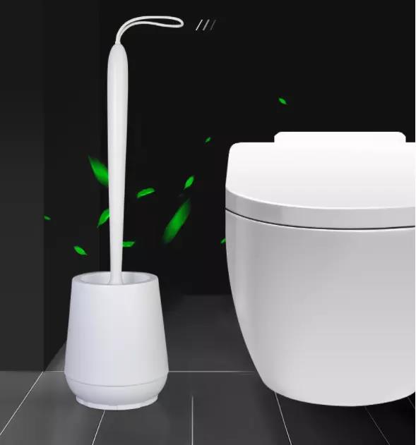 Toilet Brush, Plastic Silicone Material No Dead Corner Soft Hair Long Handle  Size, for Bathroom