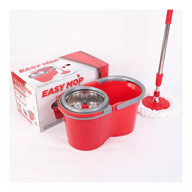 Rotating 360 Spinning Mop and Bucket Set, Stainless+Steel+PP Material  Color Mop Head*2, for Cleaning