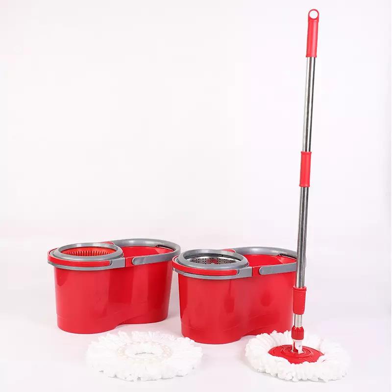 Rotating 360 Spinning Mop and Bucket Set, Stainless+Steel+PP Material  Color Mop Head*2, for Cleaning