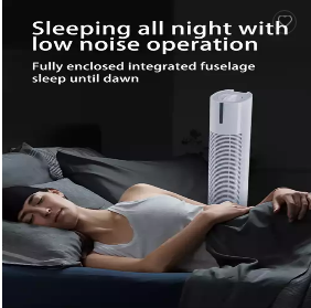 Remote Control Bladeless Fan, 3 Speed Modes Low Noise Gentle Wind Safety Air Crossings Anti-tilt Design, for Home