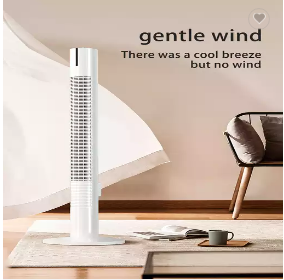 Remote Control Bladeless Fan, 3 Speed Modes Low Noise Gentle Wind Safety Air Crossings Anti-tilt Design, for Home