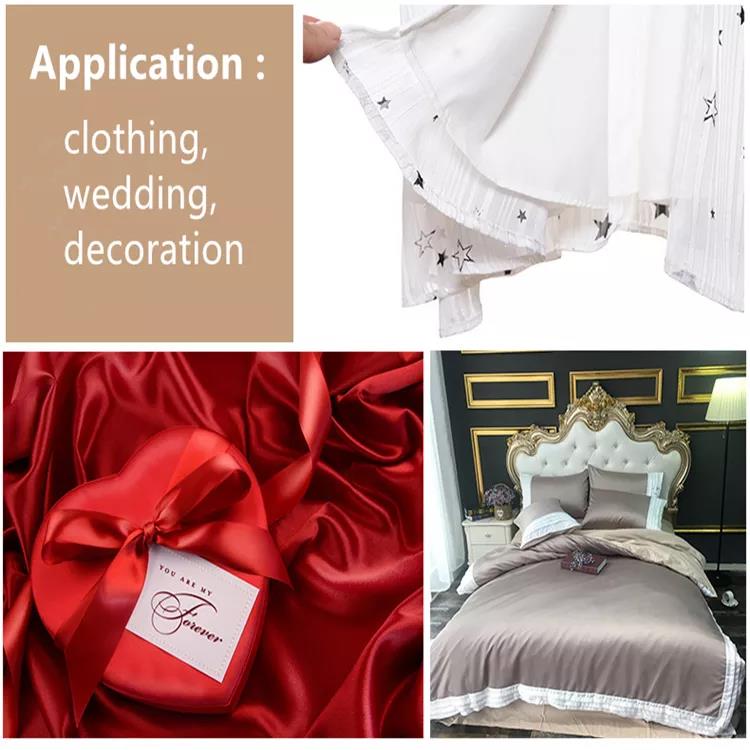 Bridal Satin Fabric, Woven Fabric ization Plain Dyed 75D*100D Yarn Count Shrink-resistant Anti-static, for Curtain