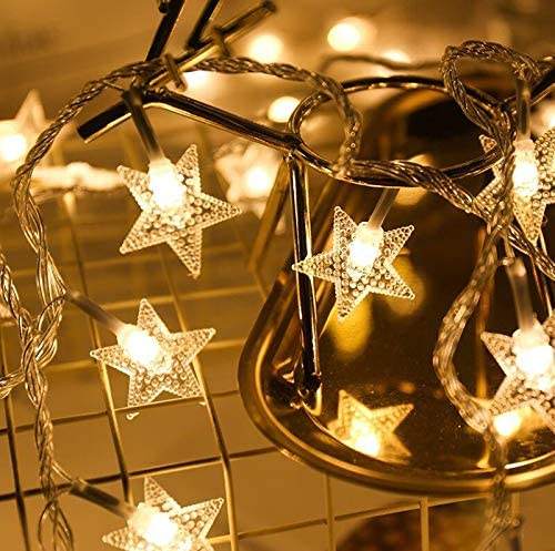 Bed Canopy, 8 Corners with 100 LED Star String Lights Cellular Mesh Polyester Material with 8 Hooks and Anchors, White
