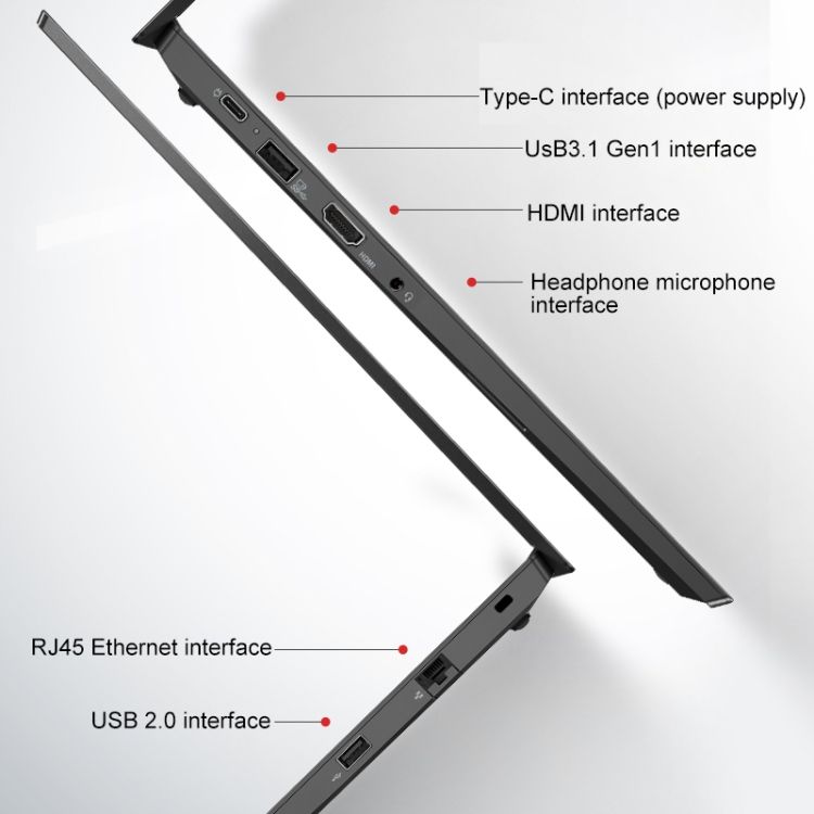 Original Lenovo E14 Laptop, 2TCD 14 inch Screen 256GB Memory 2-in-1 High Performance Ratio, for Work